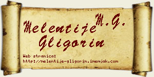 Melentije Gligorin vizit kartica